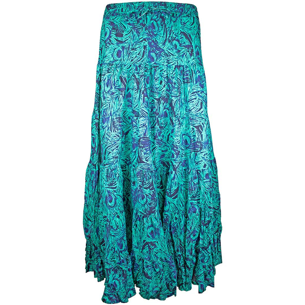 Wondrous Art Wear Women's Feather Print Broomstick Skirt