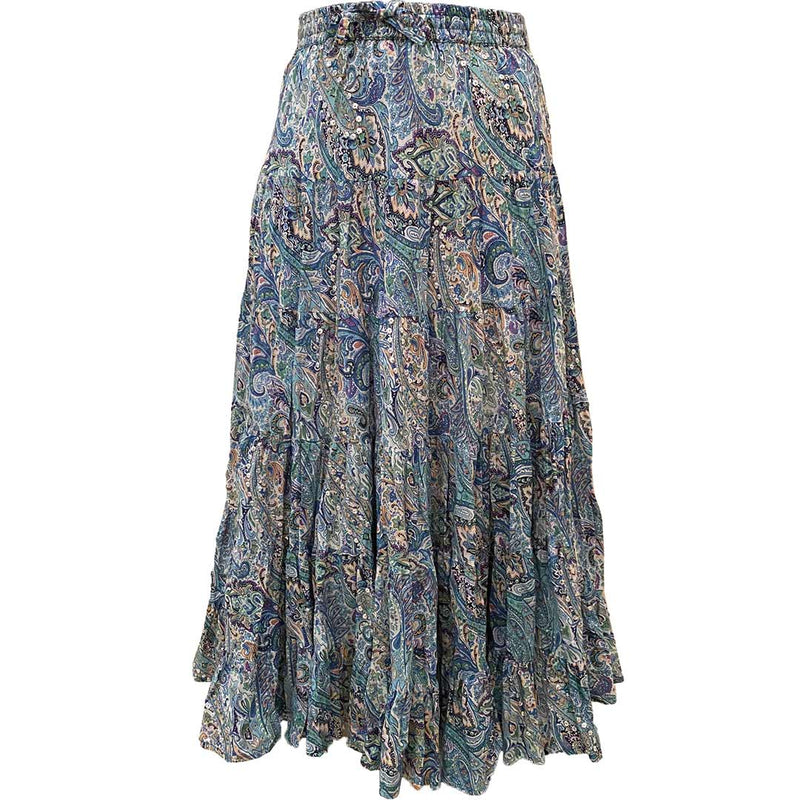 Wondrous Art Wear Women's Sequin Broomstick Tiered Print Skirt