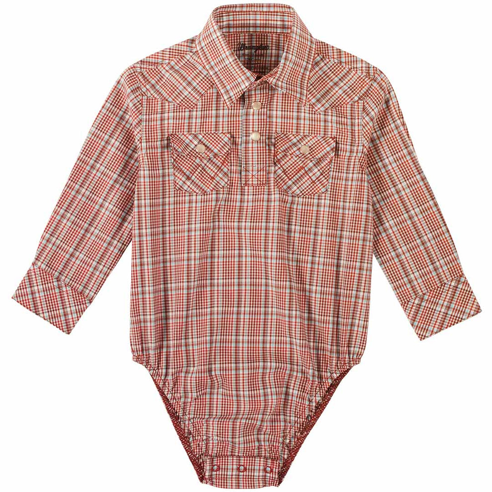 Wrangler Baby Boy's Mini Check Snap Shirt Onesie