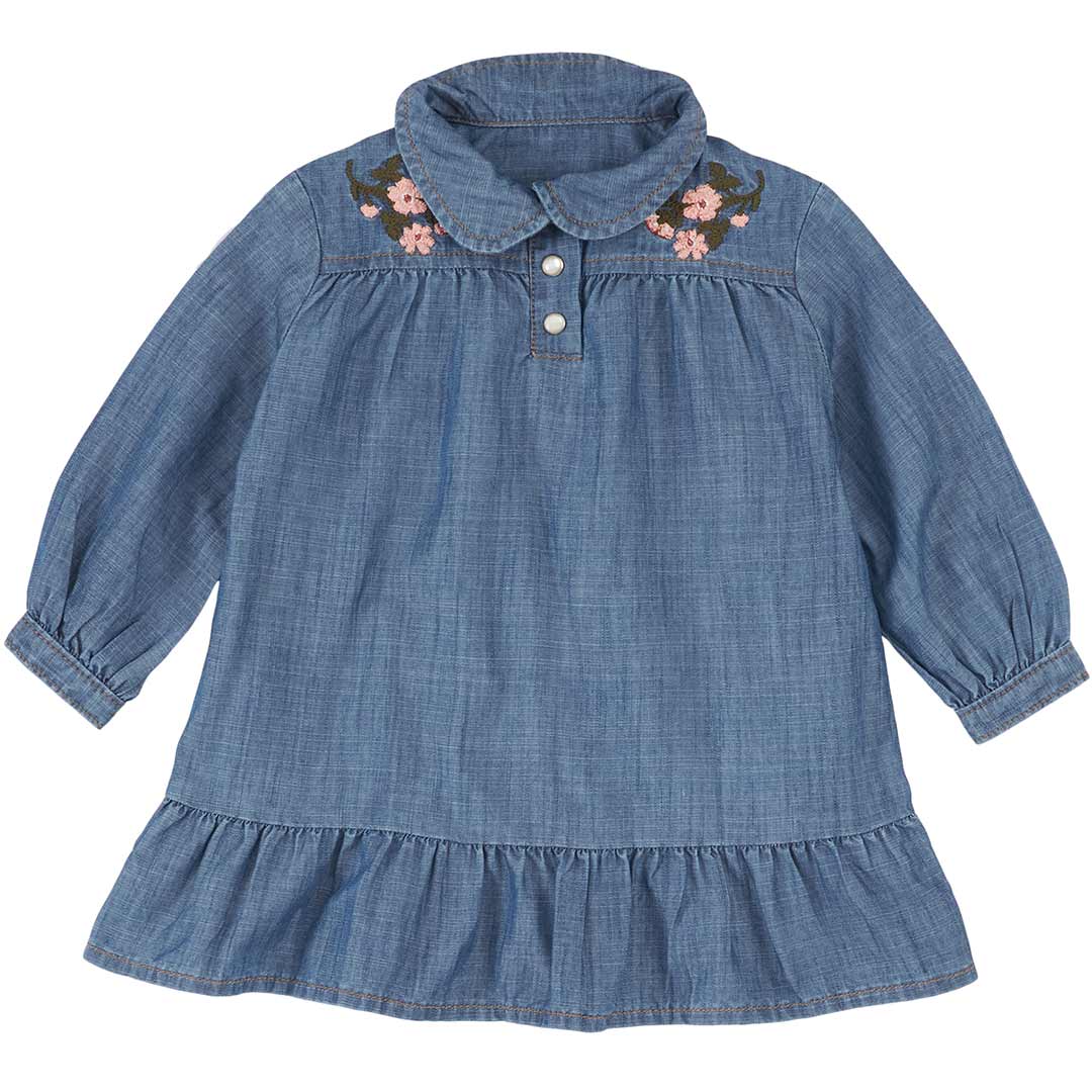 Wrangler Baby Girls' Embroidered Denim Dress