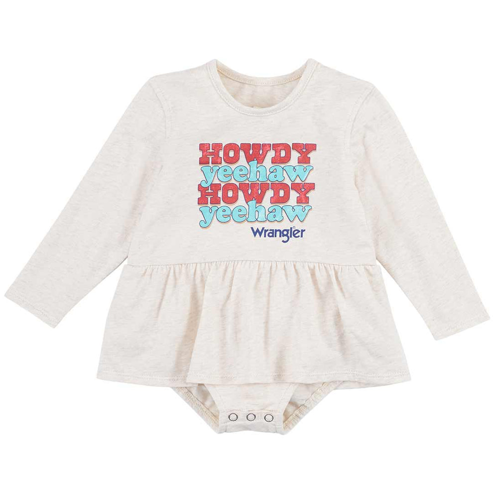Wrangler Baby Girls' Howdy Yeehaw Flounce Bodysuit