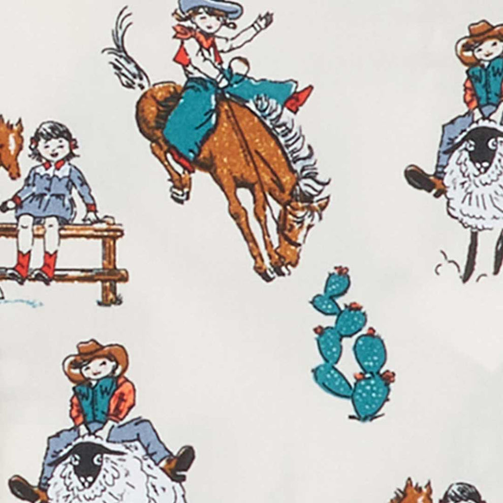 Wrangler Girls' Cowgirl Print Snap Shirt
