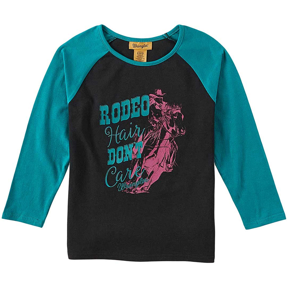 Wrangler Girls' Rodeo Hair Raglan T-Shirt