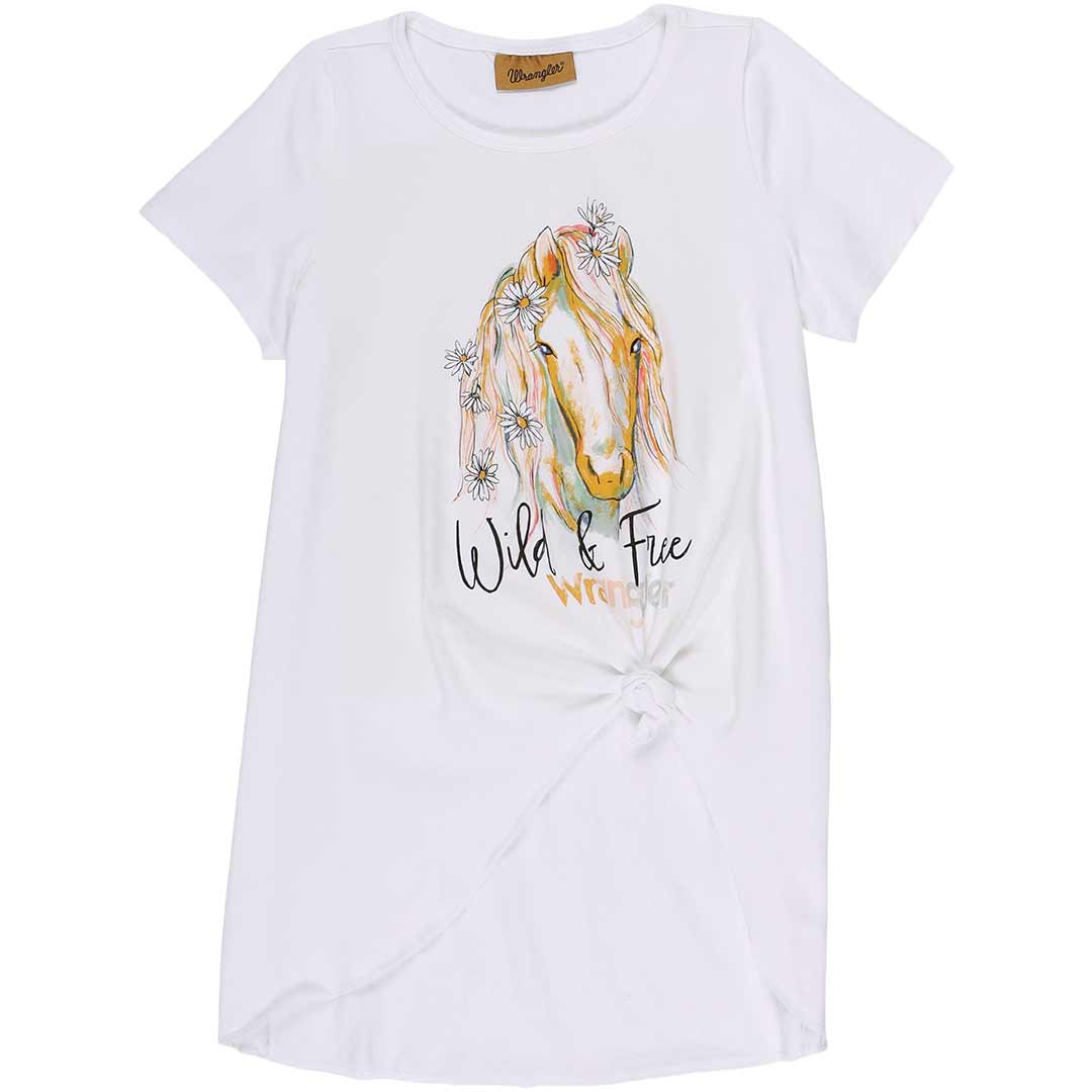 Wrangler Girls' Wild and Free Horse Graphic T-Shirt