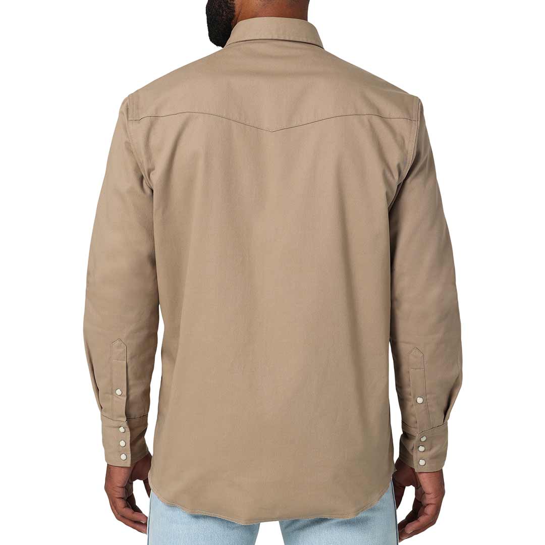 Wrangler Men's Flannel Lined Solid Snap Work Shirt