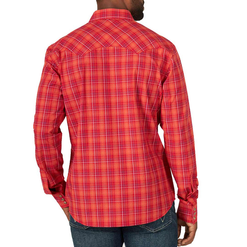 Wrangler Men's Retro Sawtooth Pocket Plaid Snap Shirt
