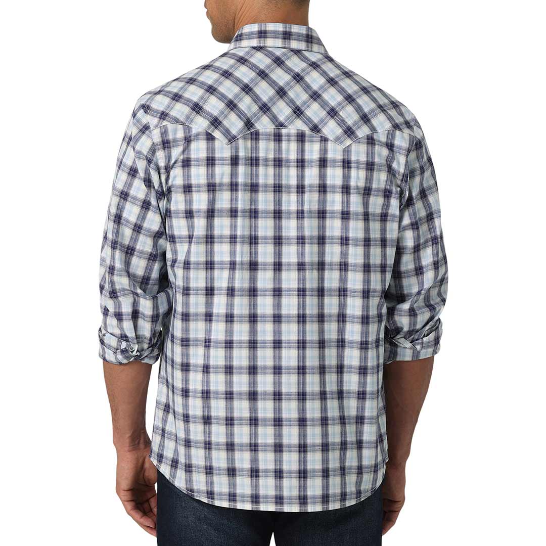 Wrangler Men's Retro Sawtooth Pocket Plaid Snap Shirt