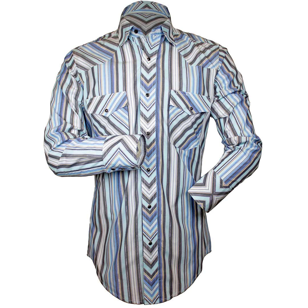 Wrangler Men's Silver Edition Stripe Snap Shirt