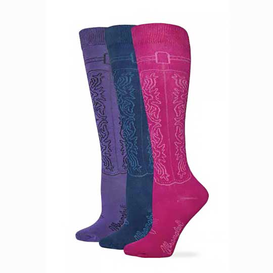 Wrangler Women's 3 Pack Cowgirl Boot Socks