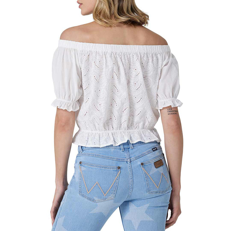 Wrangler Women's Americana Crop Peasant Blouse
