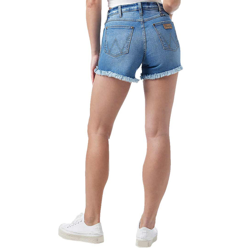 Wrangler Women's Retro High Rise Frayed Hem Cut-Off Shorts