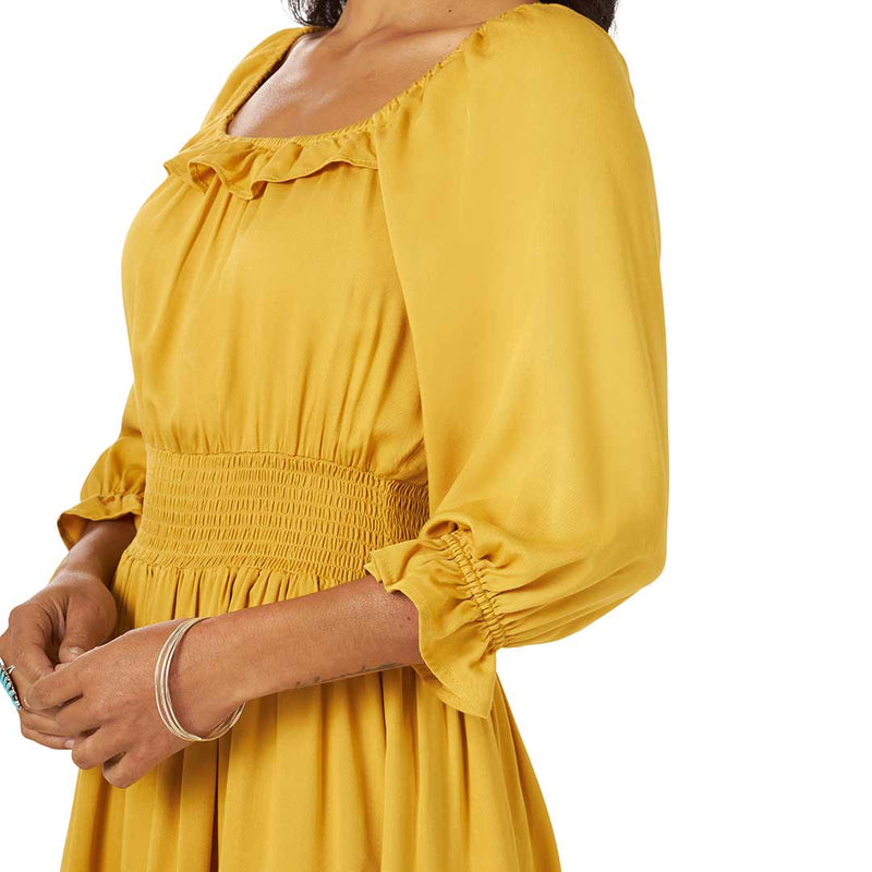 Wrangler Women's Smocked Waist Tiered Dress
