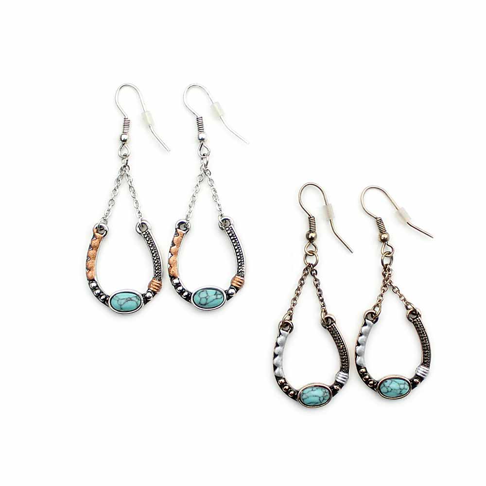Boucles d'oreilles artisanales en fer à cheval pour femmes Wyo Horse
