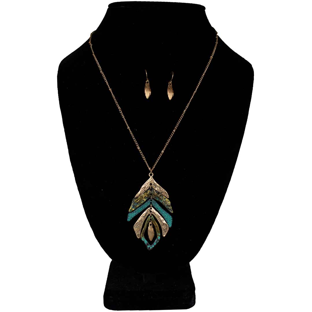 Wyo-Horse Abstract Feather Jewelry Set