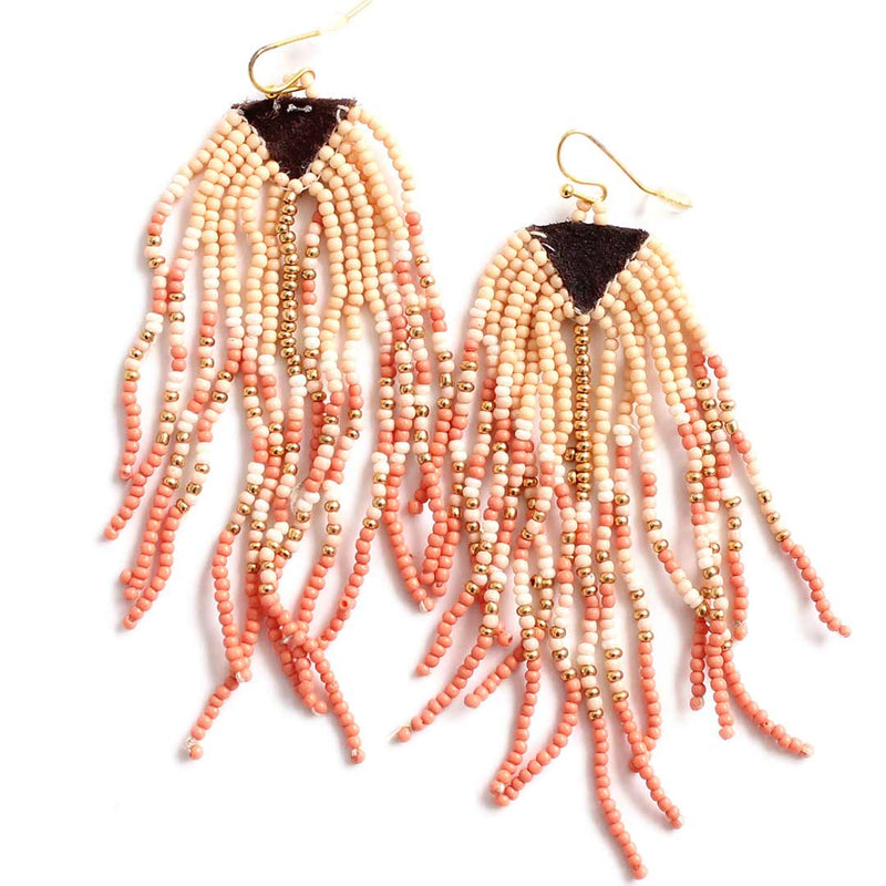Wyo-Horse Fringe Seed Bead Earrings
